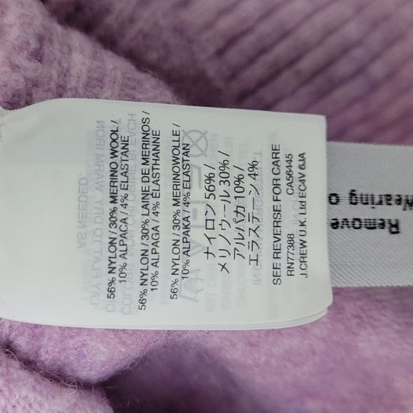 J Crew Supersoft Yarn V-neck Sweater Wool Alpaca Blend Ribbed Hem Hi-Lo Boxy Fit - Picture 9 of 10